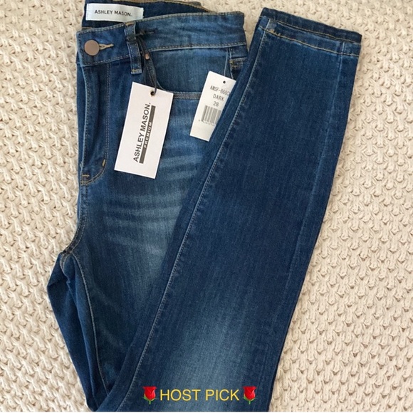 🎊HP🎊SOFT Curvy Ankle Katalina High Rise Indigo Blue Skinny Jean Ashley Mason - Picture 2 of 8